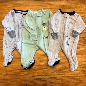 Preemie Gerber Sleepers - set of 3
